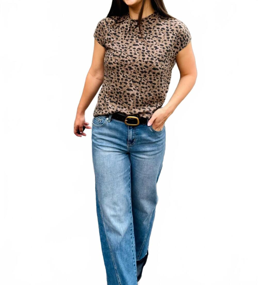 NEW ESQUALO women's twist top in leopard
